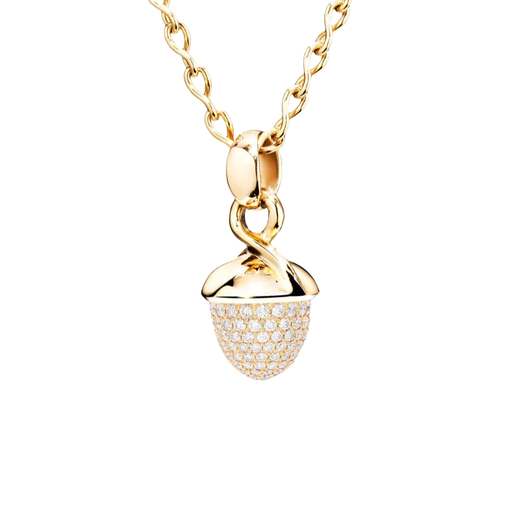 Tamara Comolli 18K Yellow Gold Mikado Diamond Acorn Pendant - P-MB-P-YG