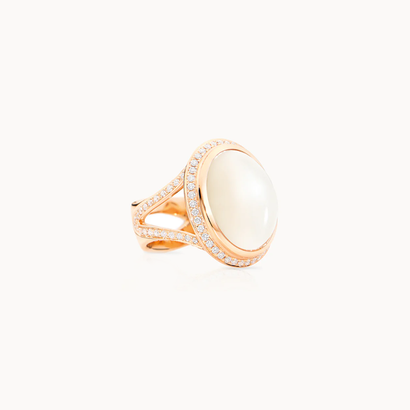 18R T.COMOLLI 1.80TW G SI 25CT SAND MOONSTONE RING - R-CUSH-I-MOSA-P-RG