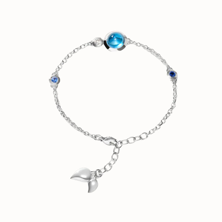 Tamara Comolli 18K White Gold Sapphire and Diamond Bracelet