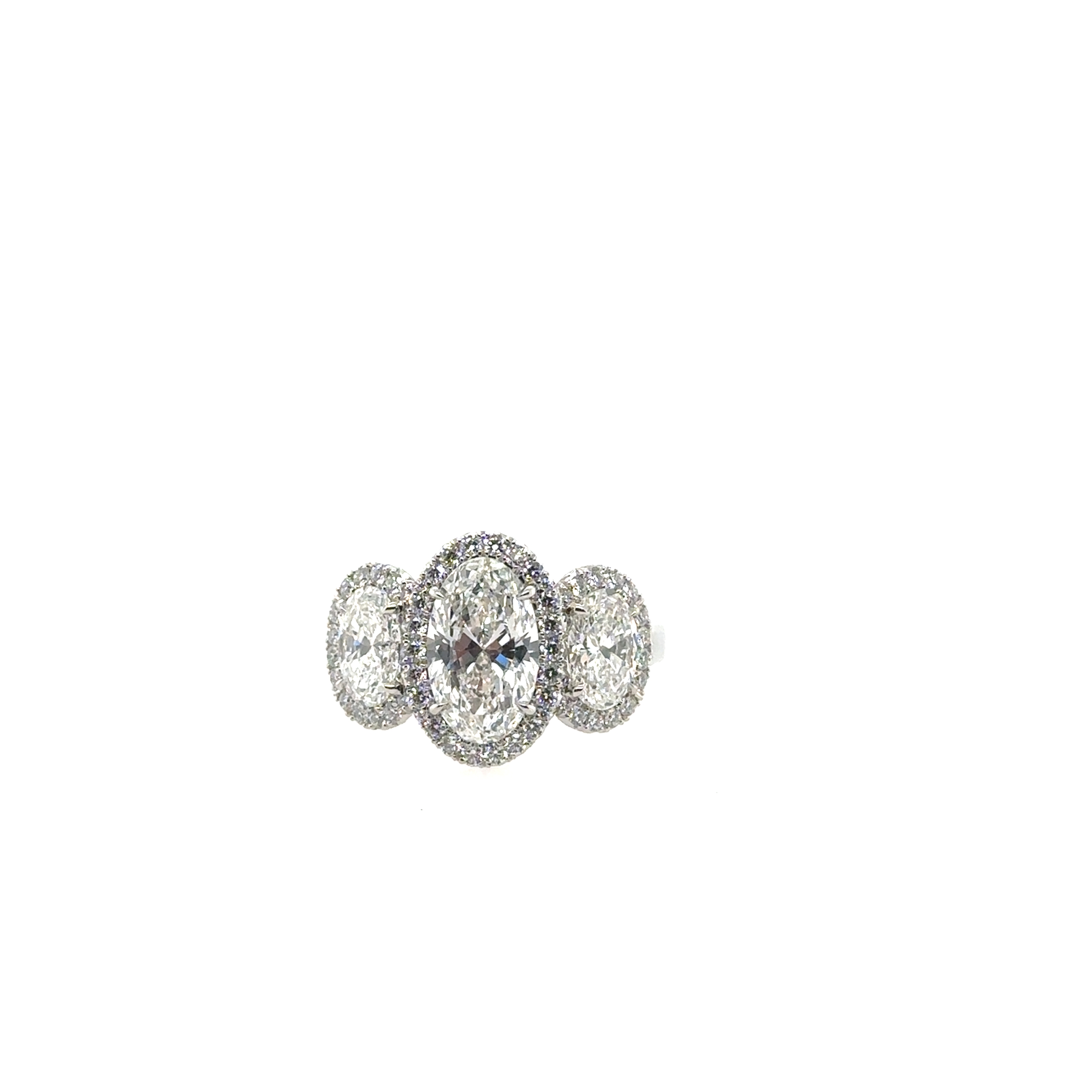 Platinum Diamond Three Stone Halo Ring - J-242SP/PLT14191