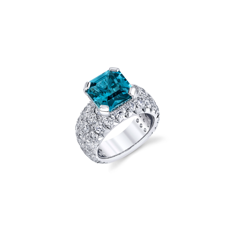 Platinum Sapphire and Diamond Ring - J-320-2SP/PLT12098