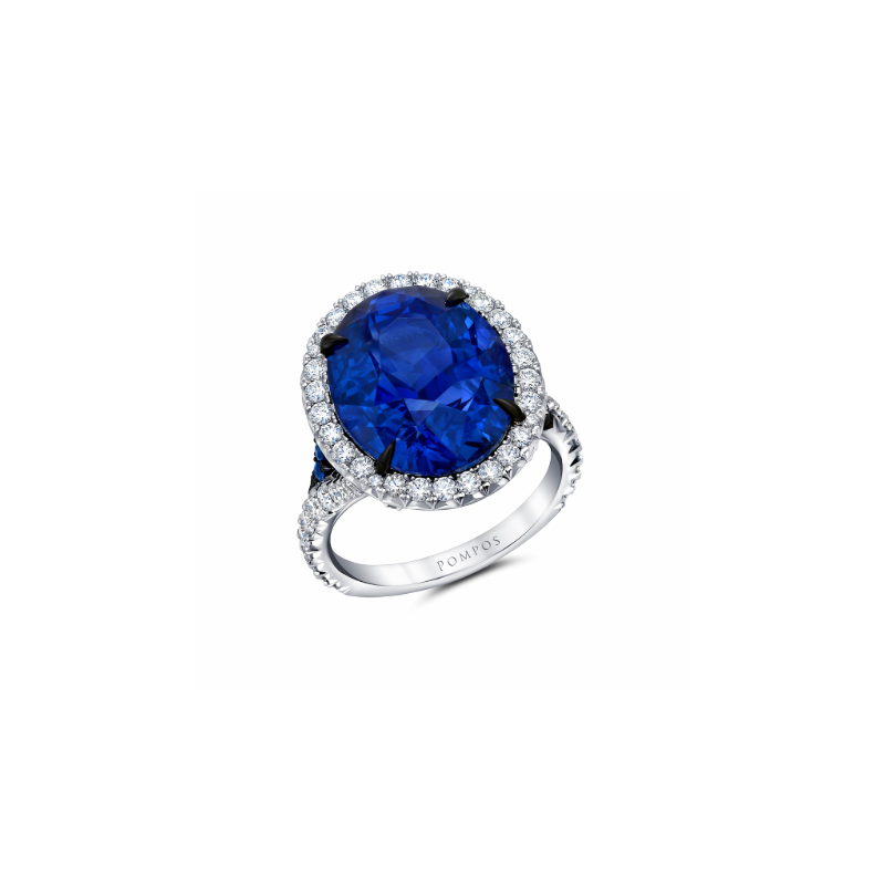 Platinum Sapphire and Diamond Ring - J-428SP/PLT13714