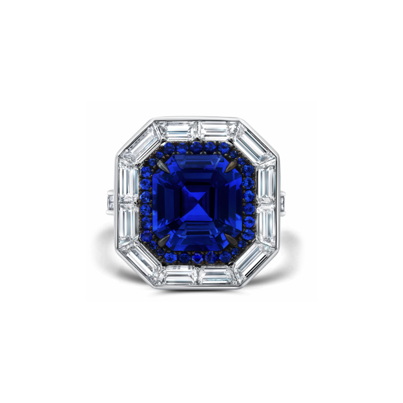 Platinum Sapphire and Diamond Ring - BAG-47/PLT13596