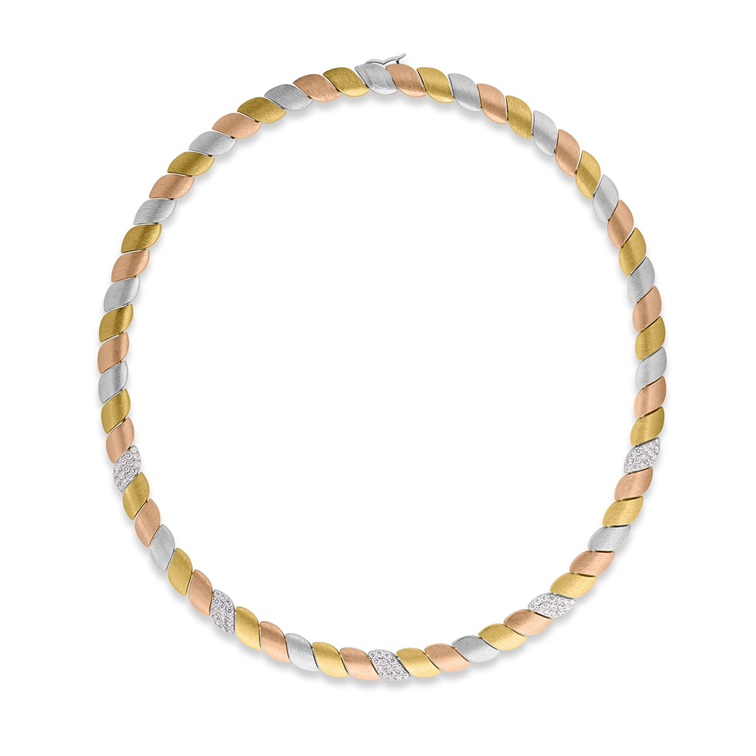 Roberto Coin 18K Rose White and Yellow Gold San Marco Diamond Accent Necklace - 8883733AZ15X