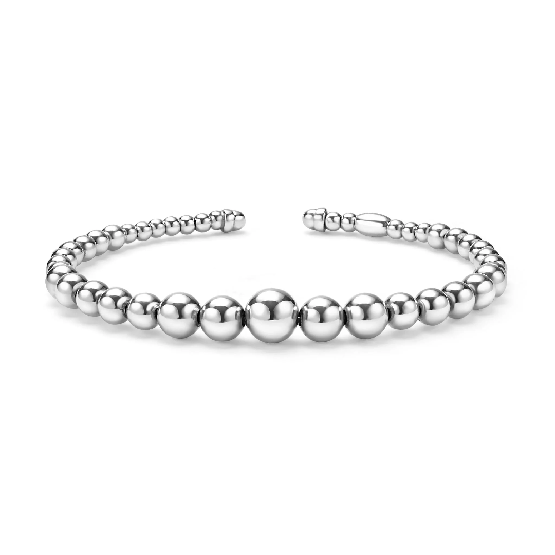 LAGOS Sterling Silver Caviar Bubbly Beaded Cuff Bracelet