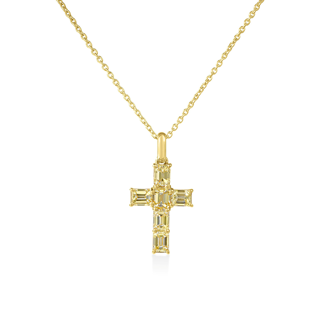 Roberto Coin 18K Yellow Gold Diamond Cross Necklace