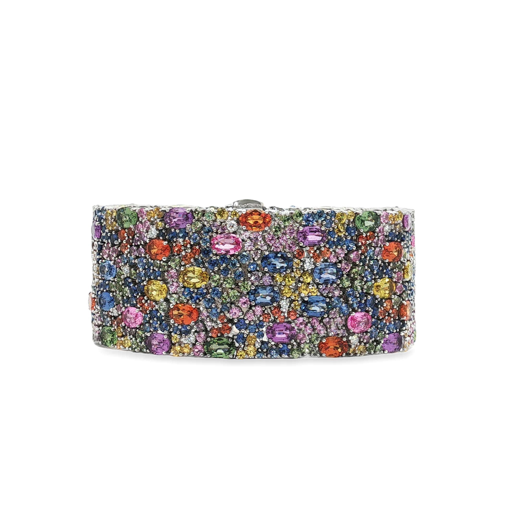 Robert Procrop 18K White Gold American Glamour Multi Color Sapphire Bracelet - 55513