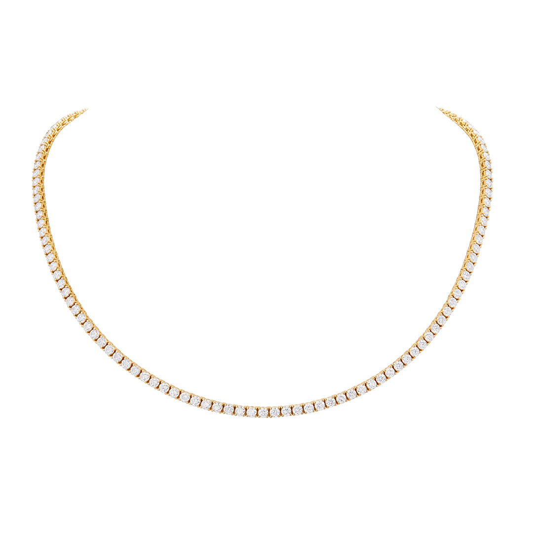 18K Yellow Gold Diamond Riviera Necklace