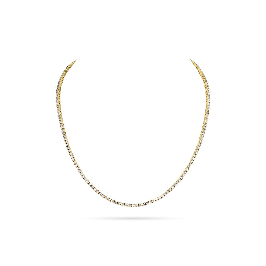 18K Yellow Gold Diamond Riviera Necklace