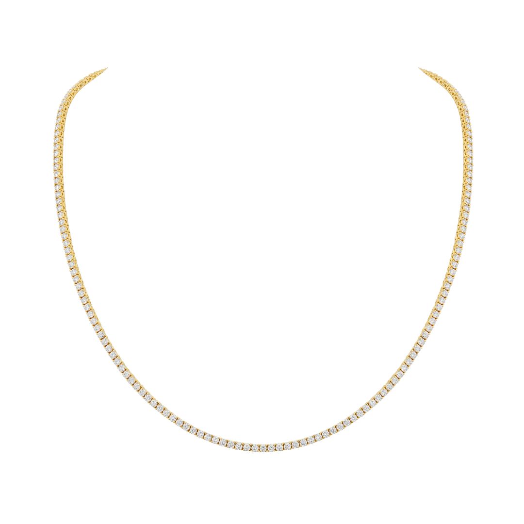 18K Yellow Gold Diamond Riviera Necklace