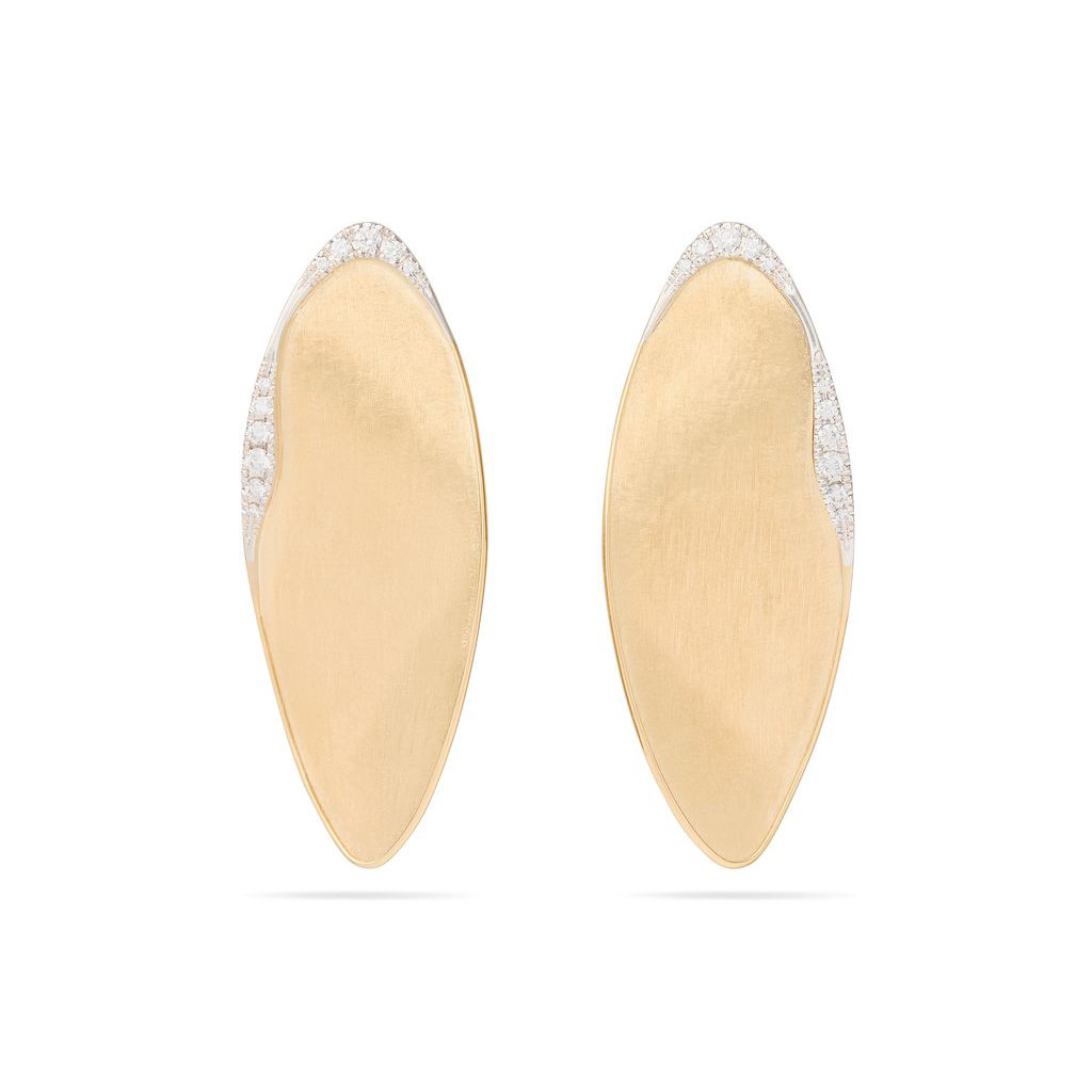 Marco Bicego 18K Yellow and White Gold Lunaria Twist Diamond Earrings