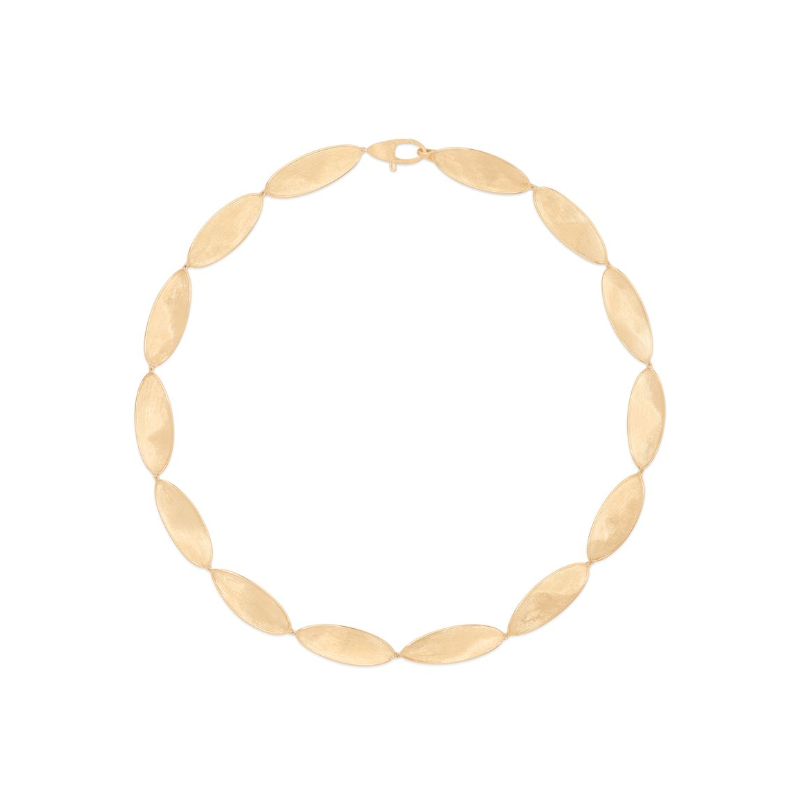 Marco Bicego 18K Yellow Gold Lunaria Twist Elongated Oval Station Necklace