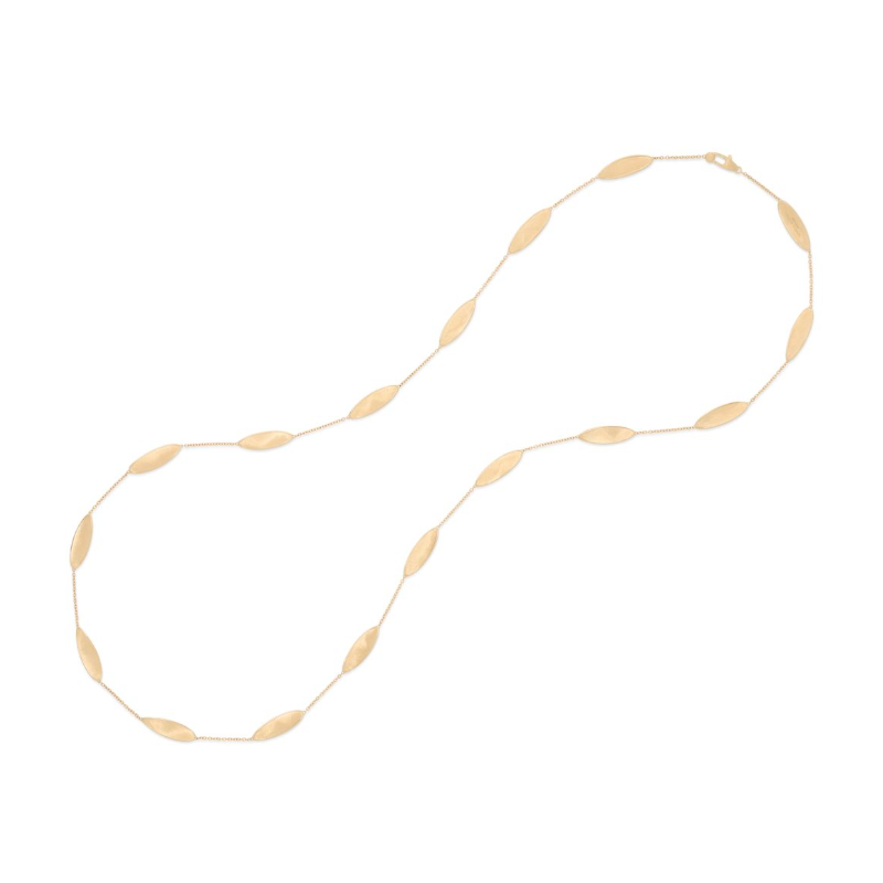 Marco Bicego 18K Yellow Gold Lunaria Twist Elongated Oval Station Necklace