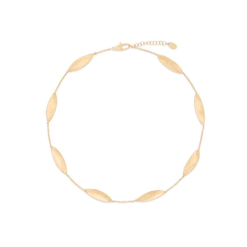 Marco Bicego 18K Yellow Gold Lunaria Twist Elongated Oval Station Necklace