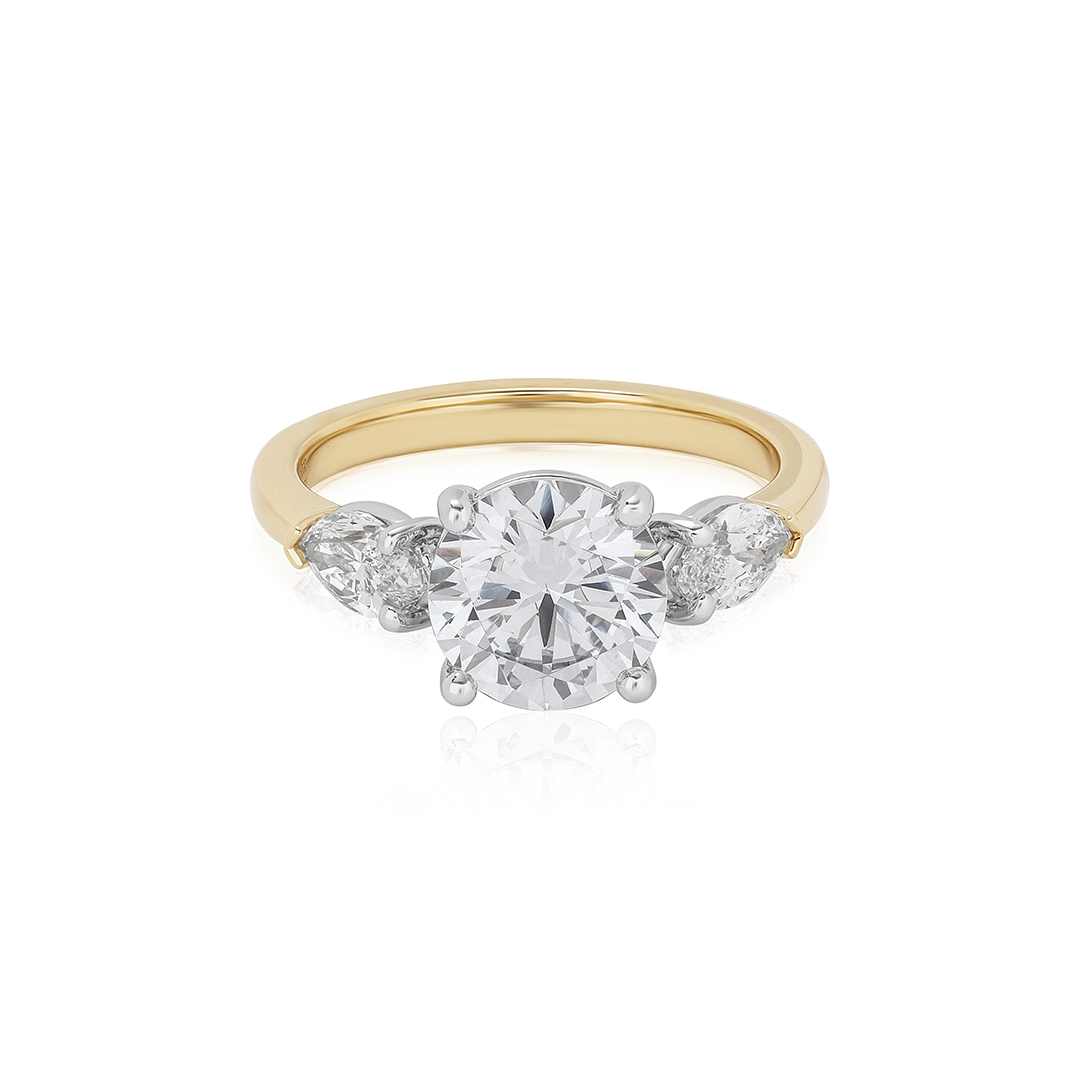 Precision Set 18K Yellow Gold and Platinum Diamond Semi Mounting - 7XXXX8Y
