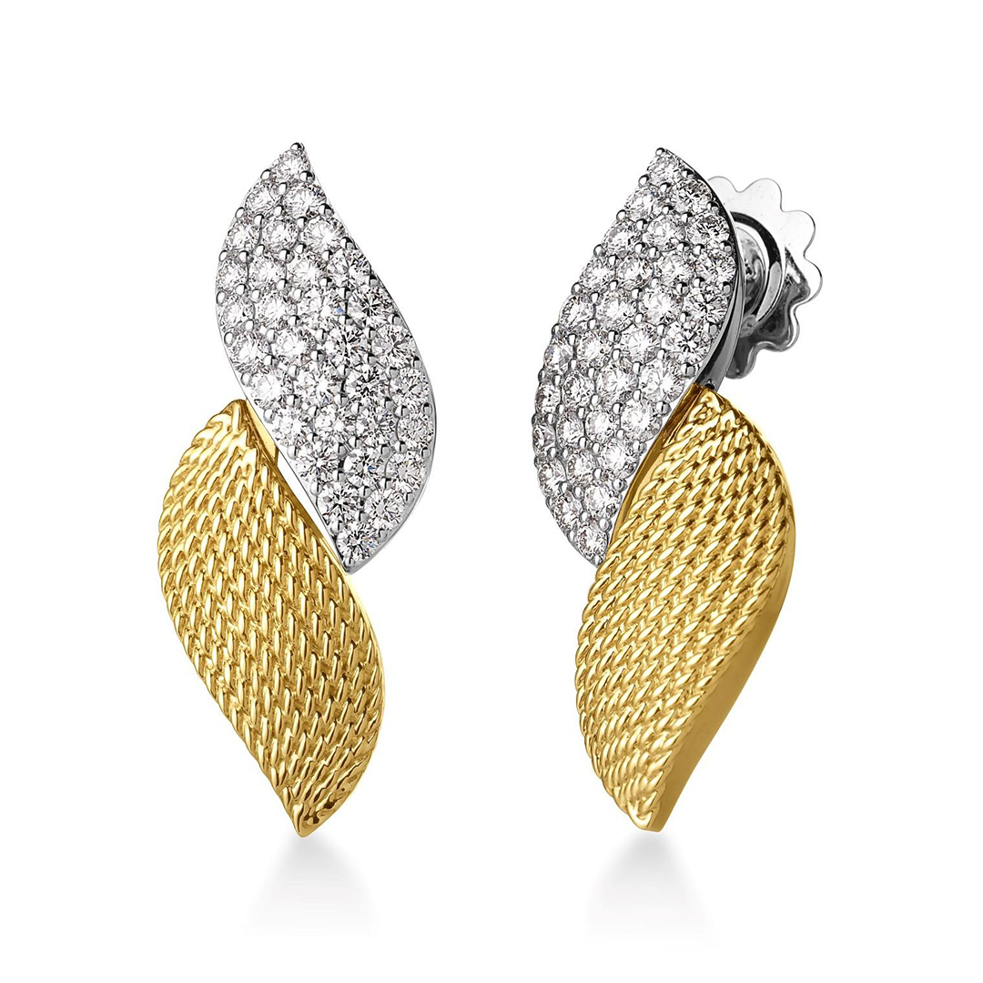 Roberto Coin 18K Yellow and White Gold San Marco Diamond Drop Earrings