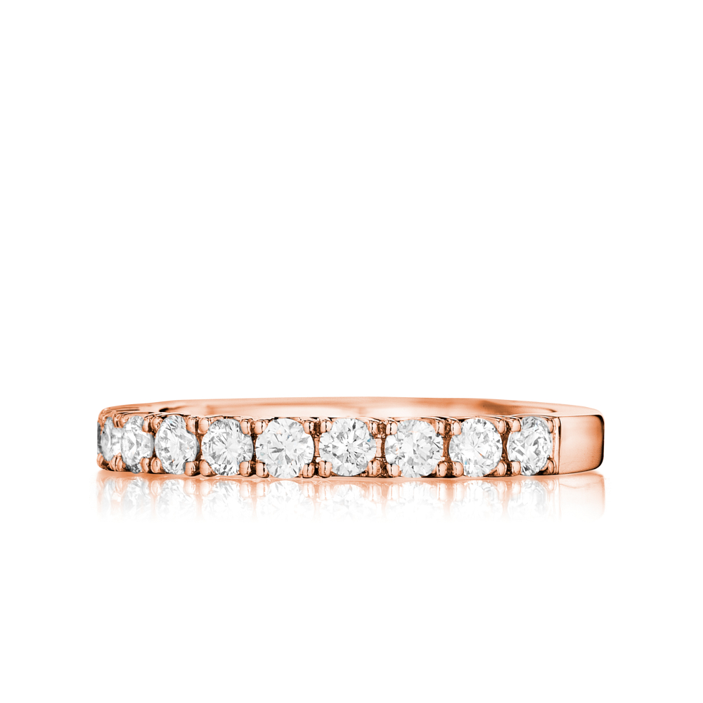Henri Daussi 14K Rose Gold Diamond Band