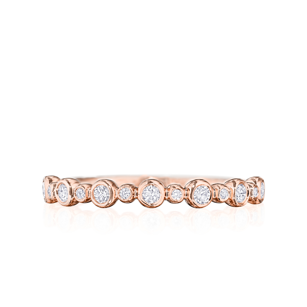 Henri Daussi 14K Rose Gold Diamond Band