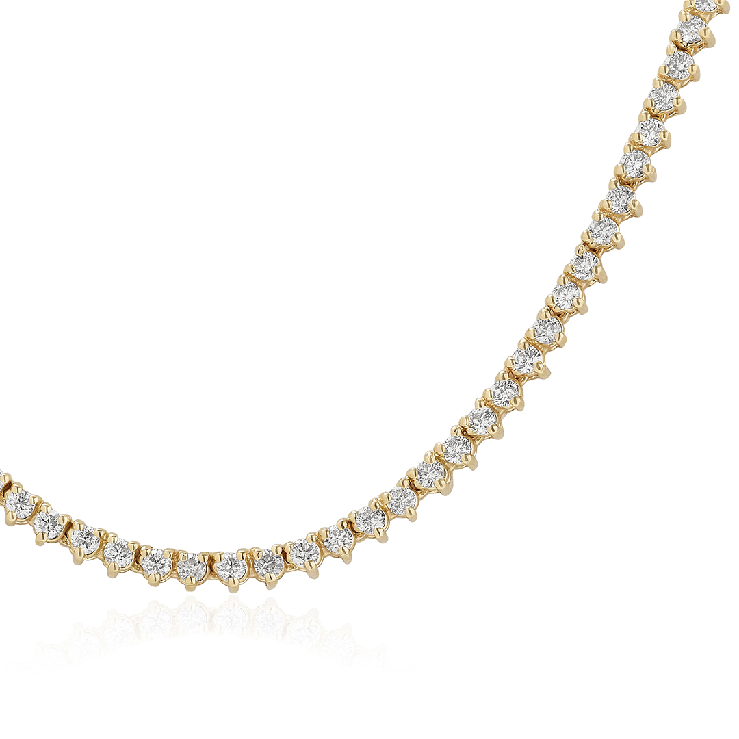 14K Yellow Gold Diamond Riviera Necklace