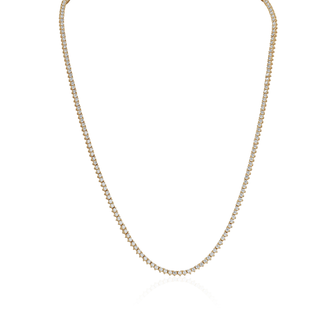 14K Yellow Gold Diamond Riviera Necklace