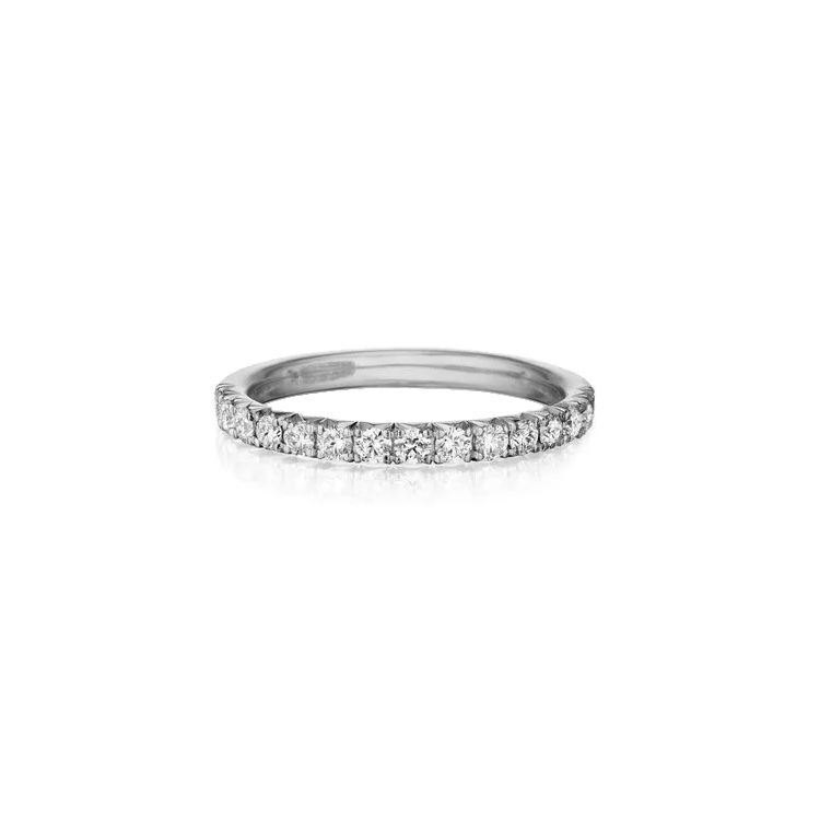 Henri Daussi 18K White Gold Diamond Band
