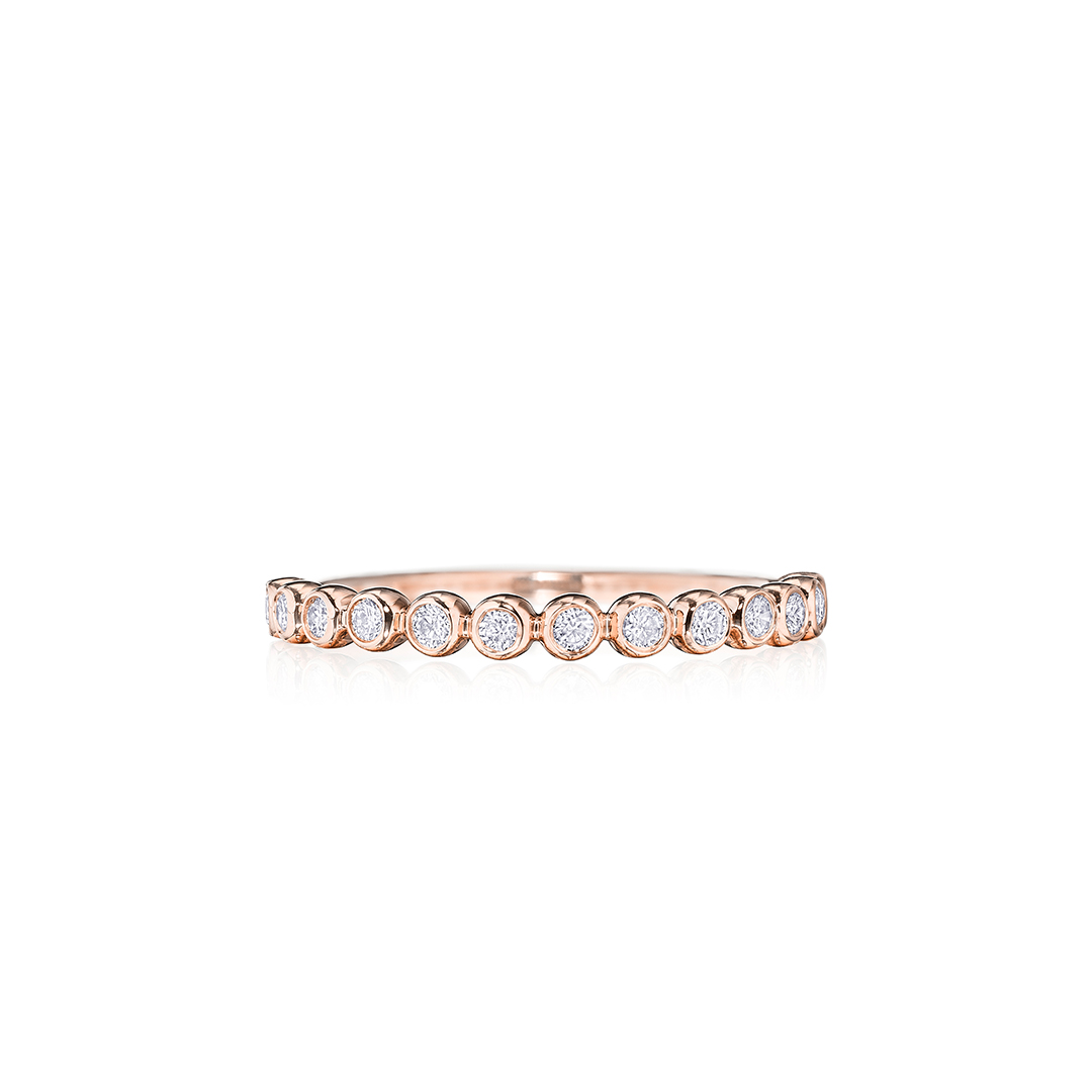 Henri Daussi 18K Rose Gold Diamond Band