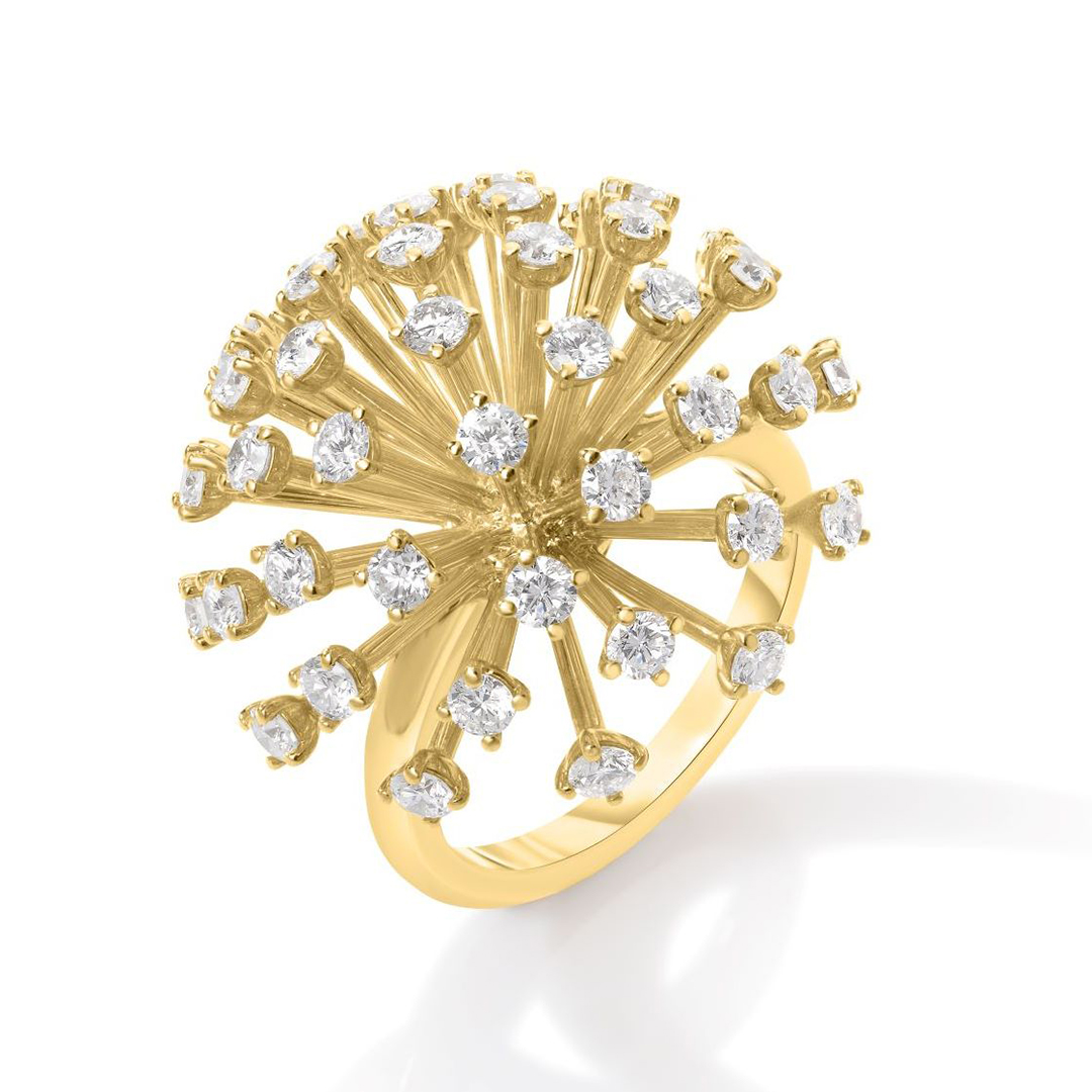 Roberto Coin 18K Yellow Gold Diamond Dandelion Ring
