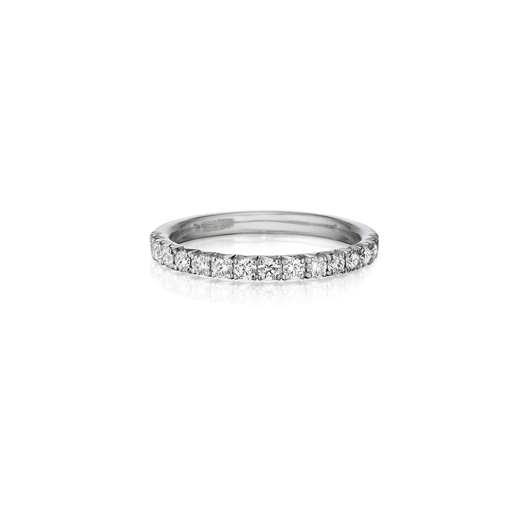 Henri Daussi 18K White Gold Diamond Band