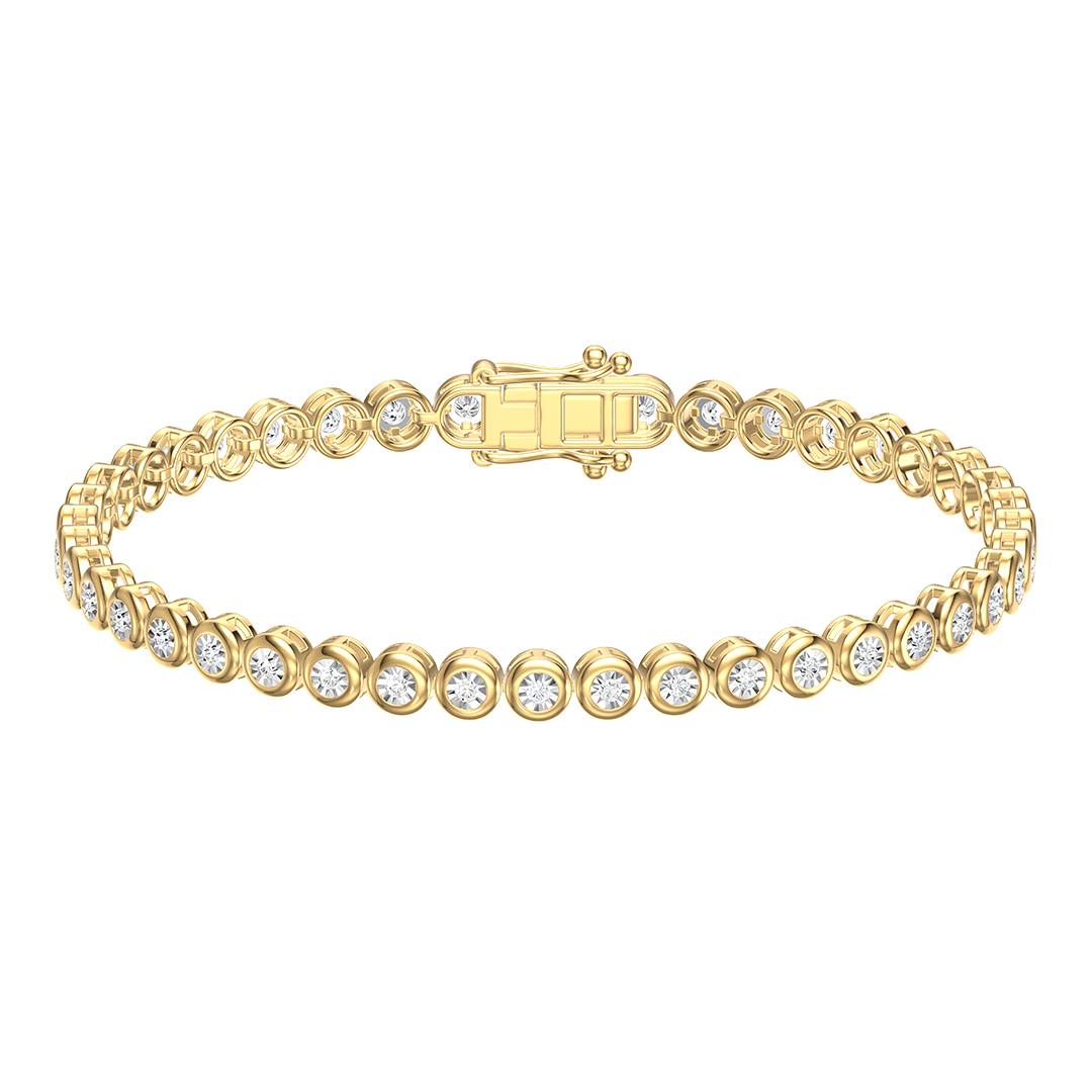 14K Yellow Gold Diamond Tennis Bracelet