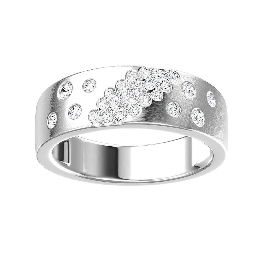 14K White Gold Diamond Band