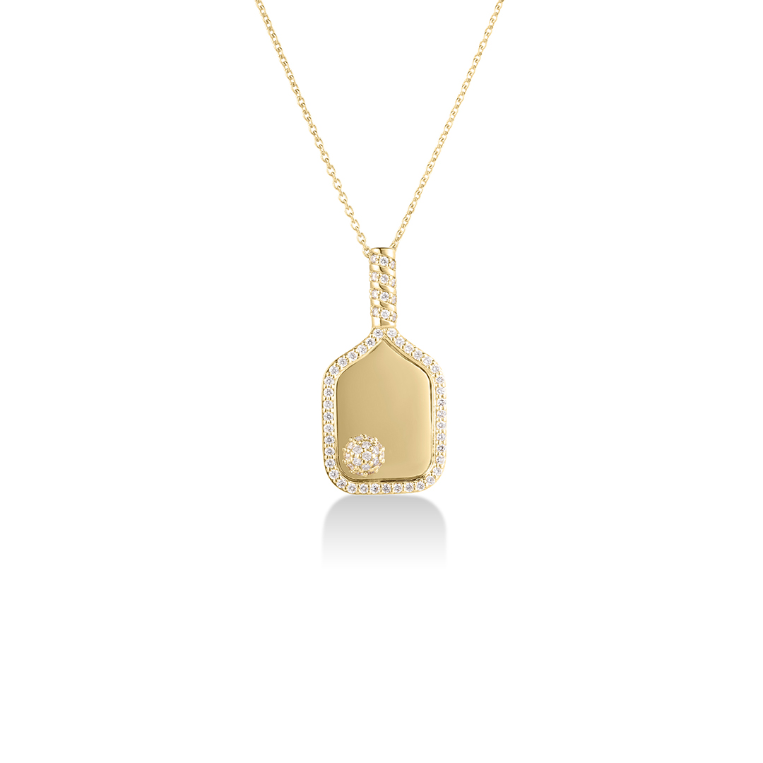 Roberto Coin 18K Yellow Gold Tiny Treasures Diamond Pickle Ball Necklace