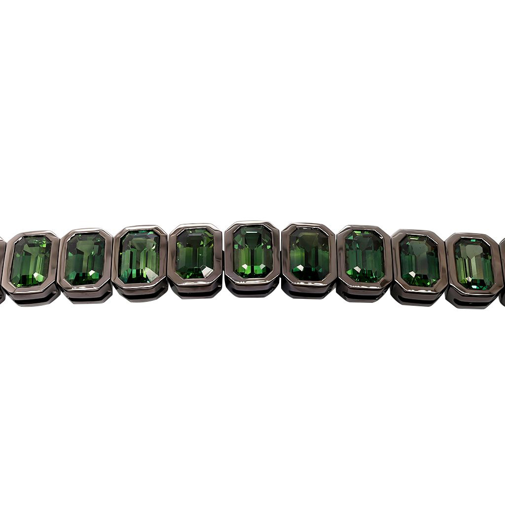 Blackened 18K White Gold Sapphire Bracelet