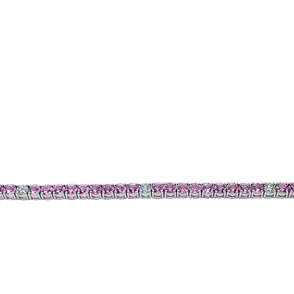 18K White Gold Sapphire and Diamond Tennis Bracelet