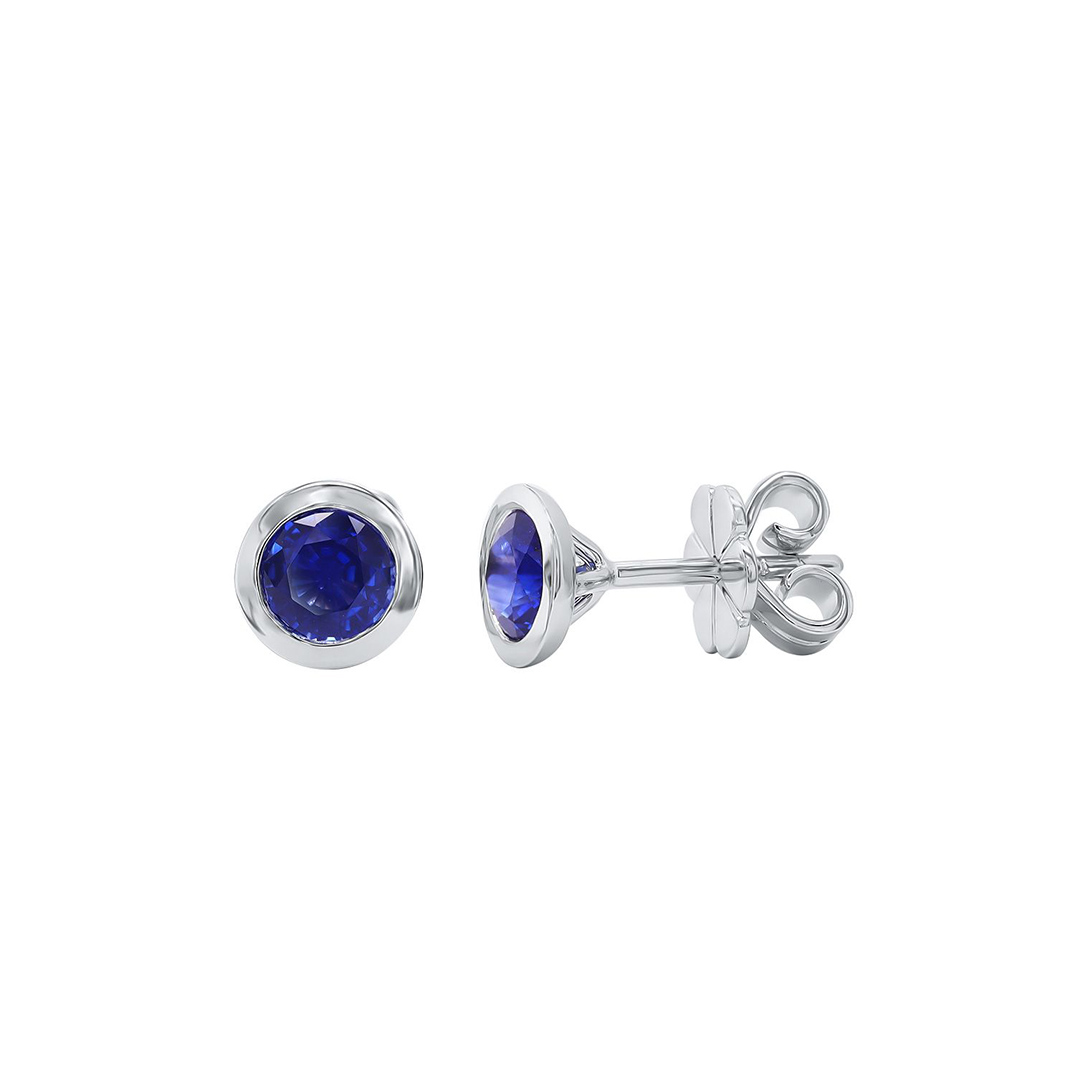 18K White Gold Sapphire Earrings