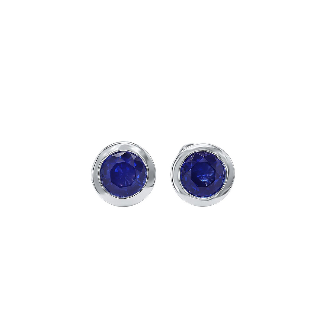 18K White Gold Sapphire Earrings