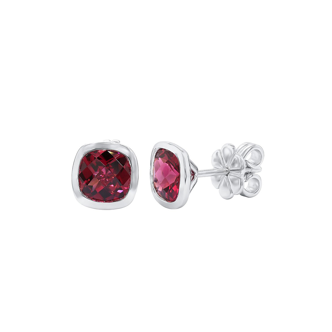 18K White Gold Rhodolite Earrings