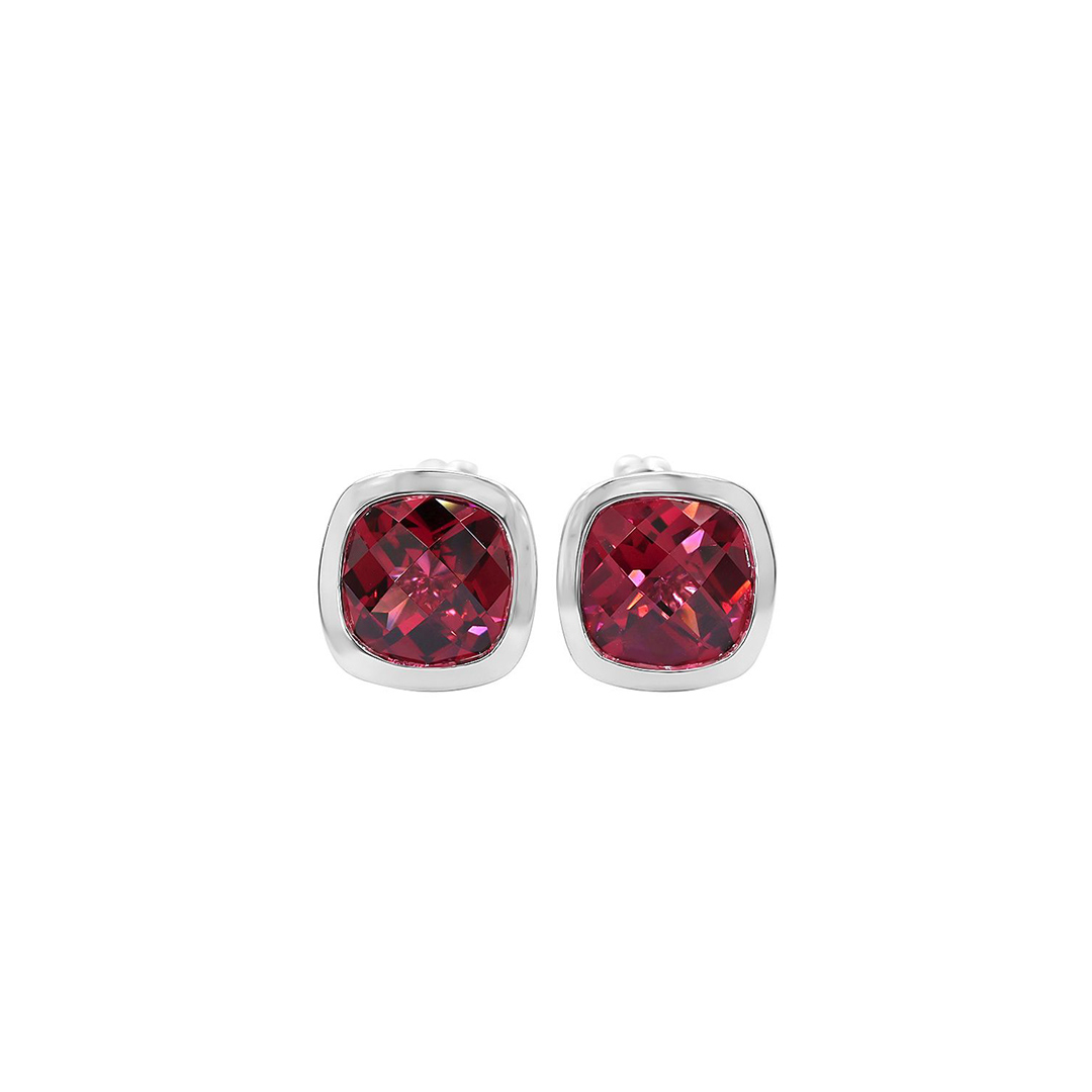 18K White Gold Rhodolite Earrings