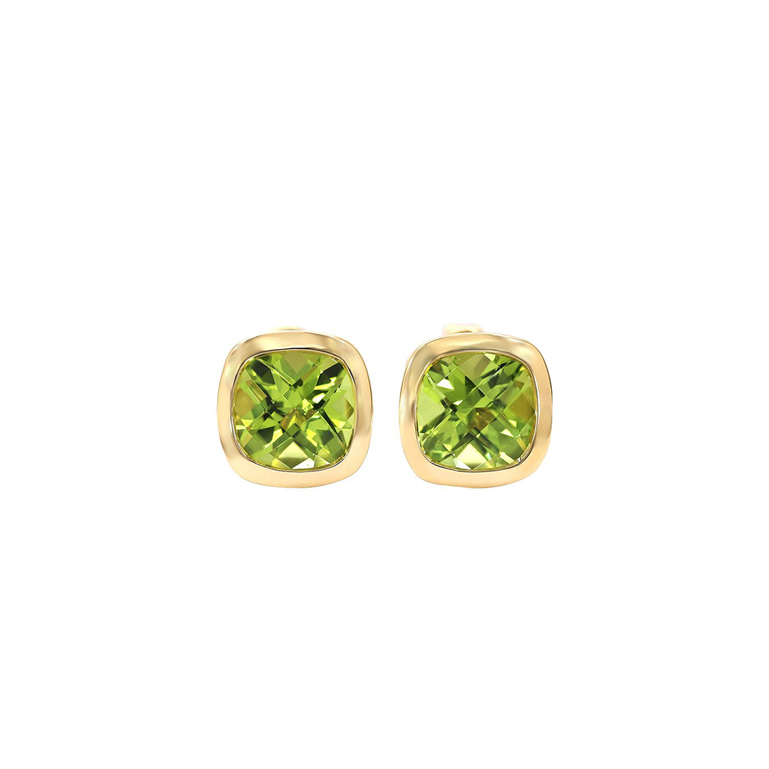 18K Yellow Gold Peridot Earrings