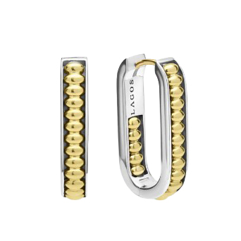 LAGOS Sterling Silver and 18K Yellow Gold Hoop Earrings