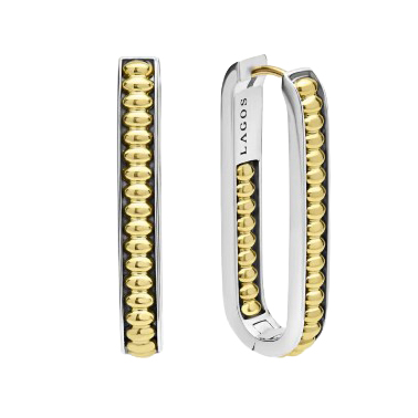 LAGOS Sterling Silver and 18K Yellow Gold Hoop Earrings