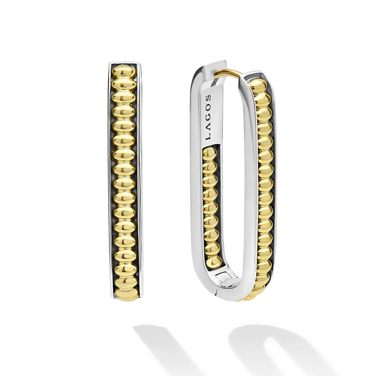 LAGOS Sterling Silver and 18K Yellow Gold Hoop Earrings