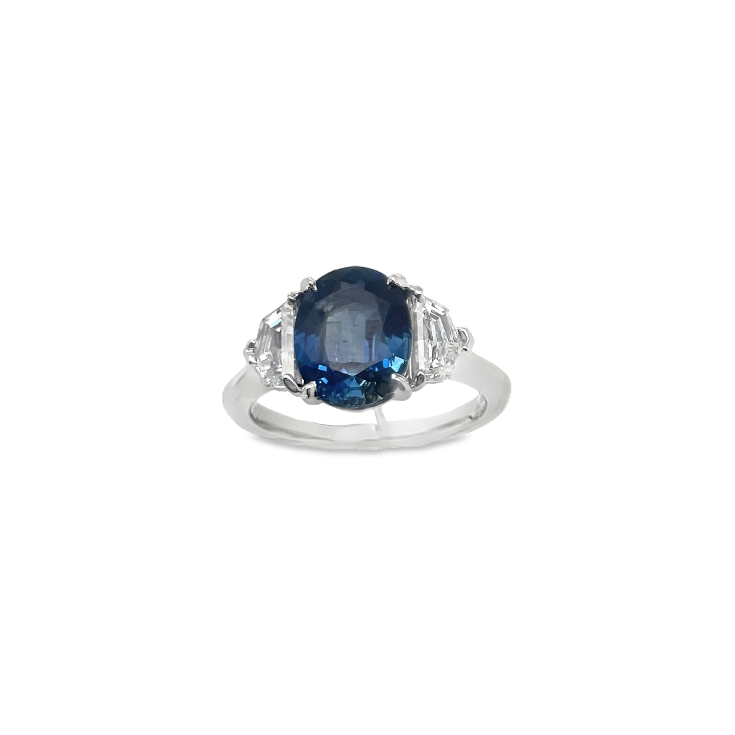 Piranesi Platinum Sapphire and Diamond Three-Stone Ring