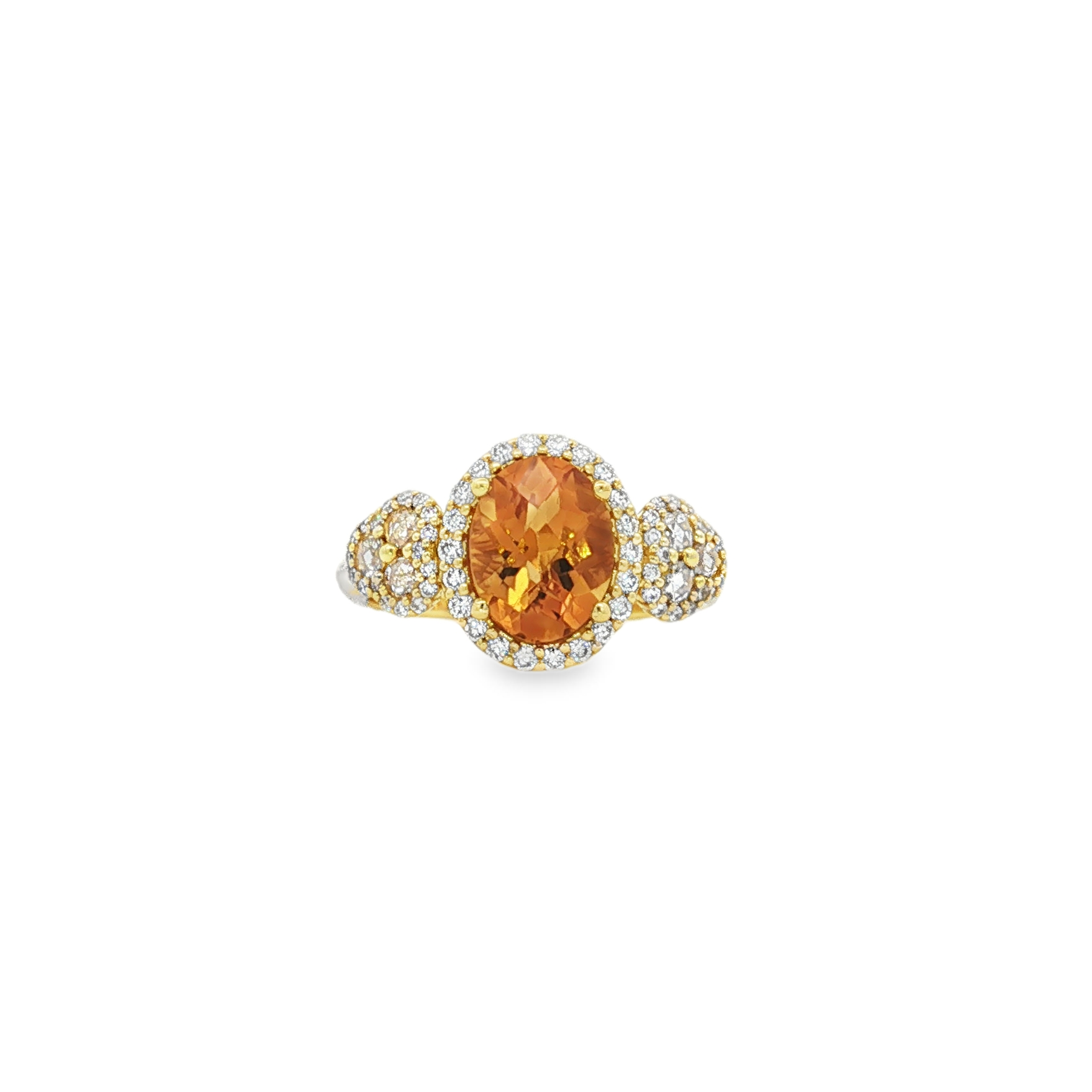 18K Yellow Gold Citring and Diamond Ring