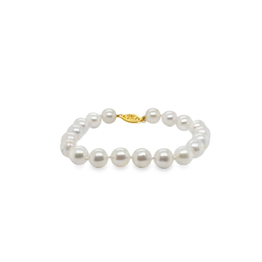 14K Yellow Gold 8-8.5mm Cultured Pearl Bracelet