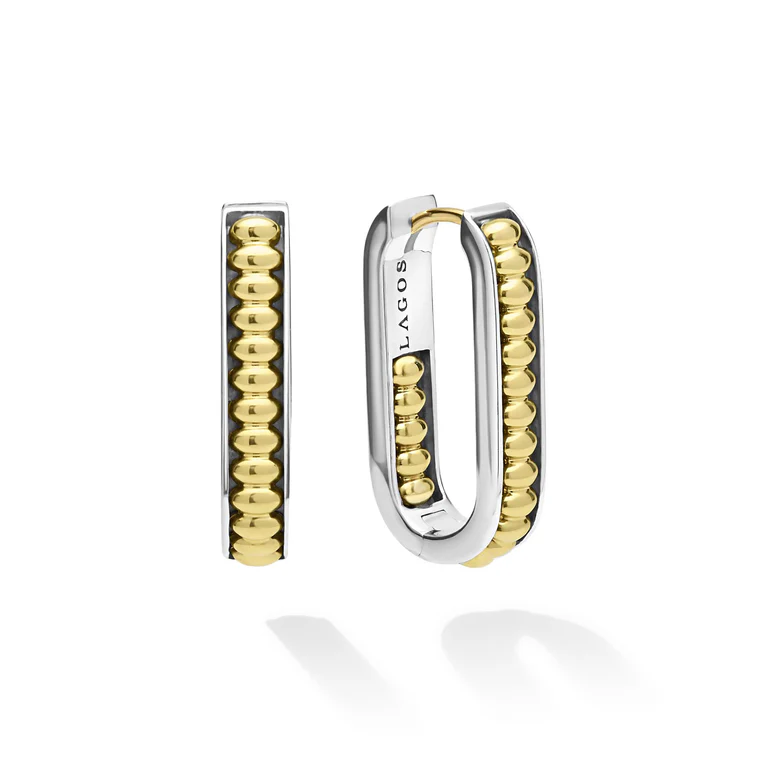 LAGOS Sterling Silver and 18K Yellow Gold Hoop Earrings