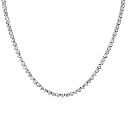 18K White Gold Diamond Tennis Necklace