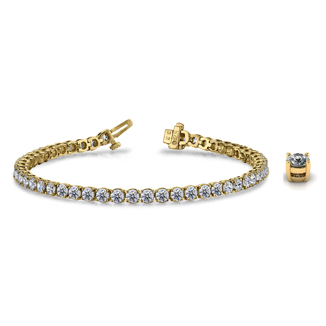 14K Yellow Gold Diamond Tennis Bracelet