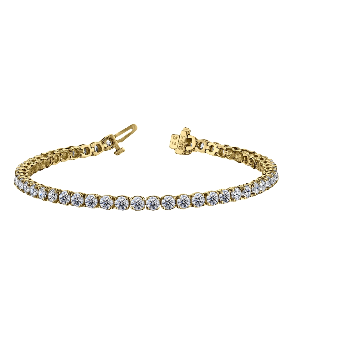 14K Yellow Gold Diamond Tennis Bracelet