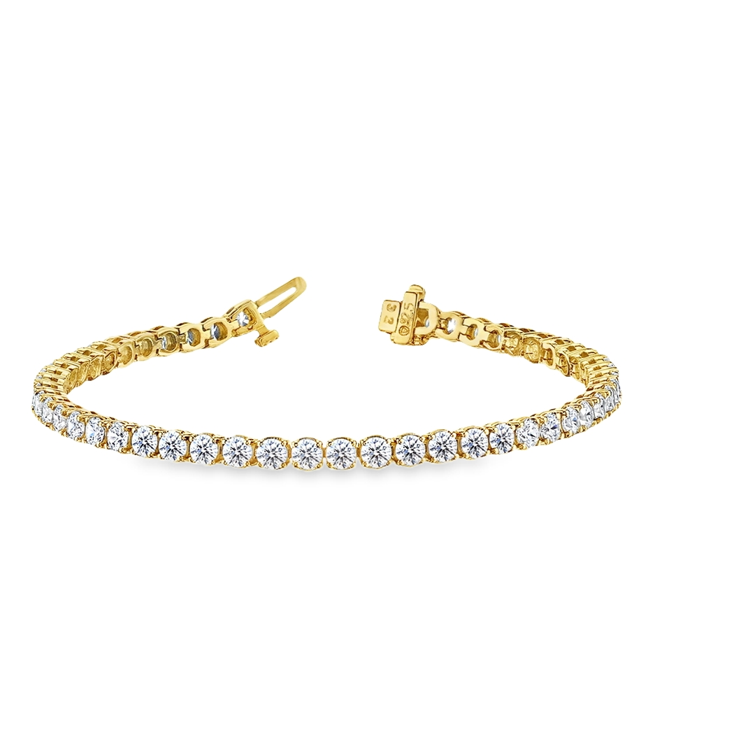14K Yellow Gold Diamond Tennis Bracelet