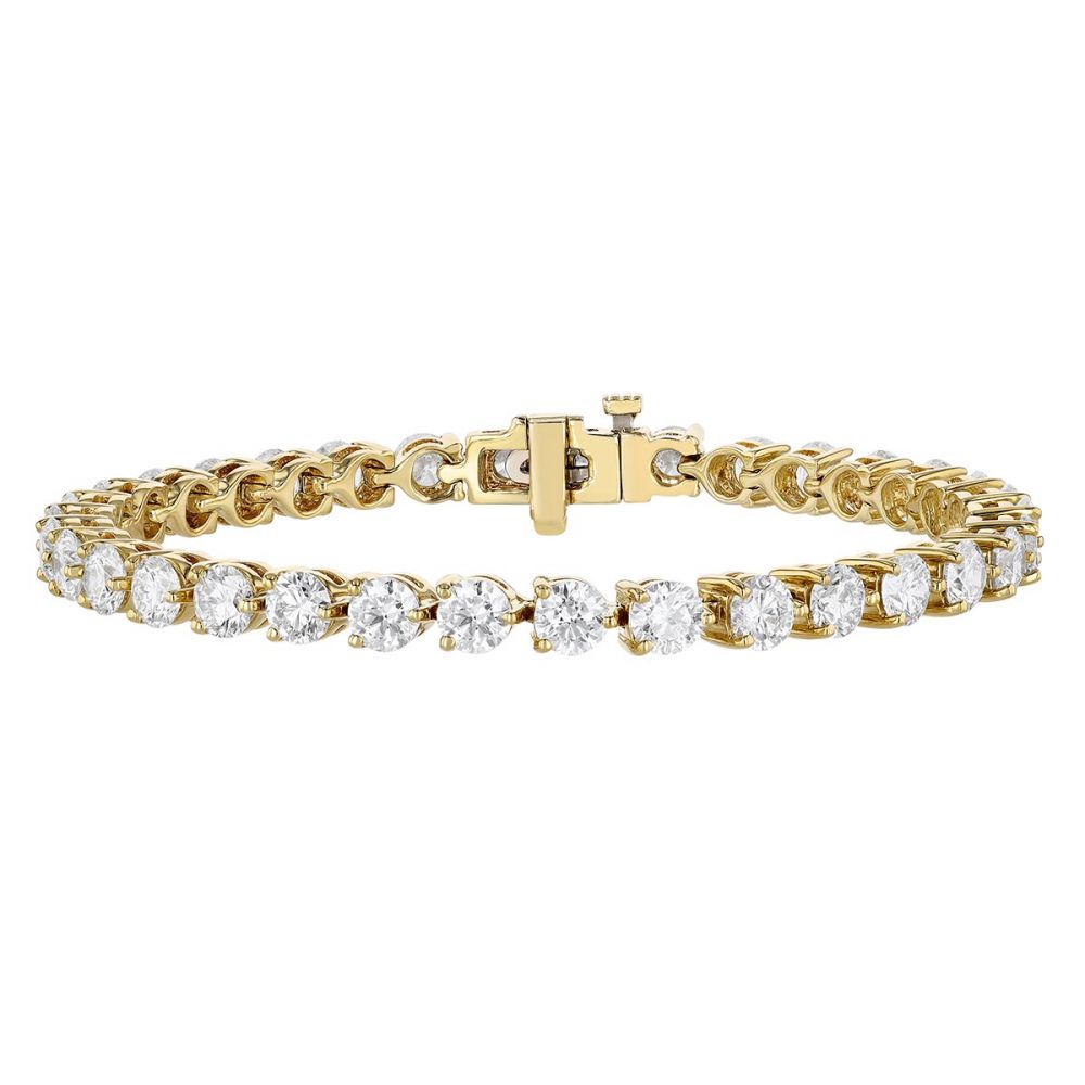 14K Yellow Gold Diamond Tennis Bracelet